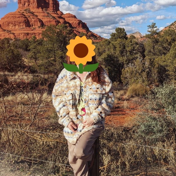 Cozy Aztec Fleece Trucker Jacket Barn Coat - Picture 7 of 8